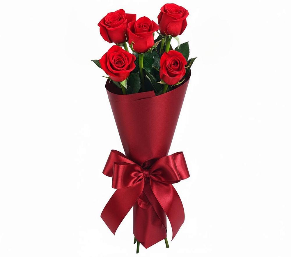 Букет 5 Красных роз Эдлесс Лав в Пестяках
