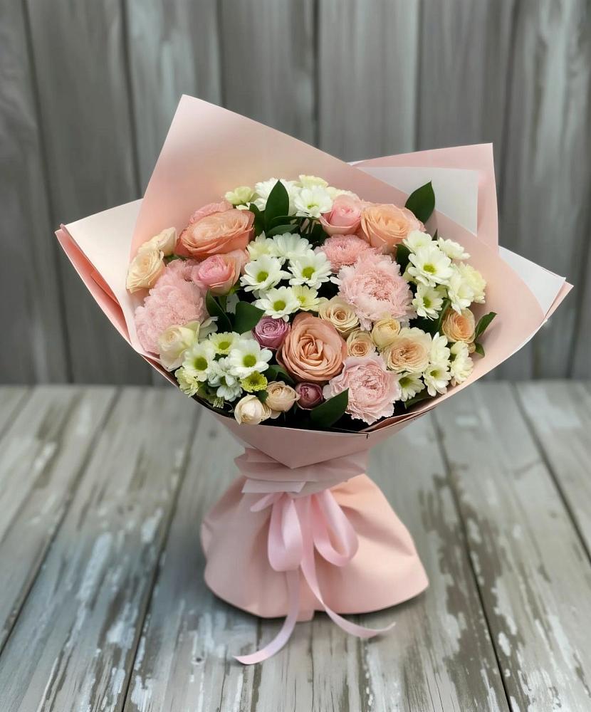 Букет цветов из: Гвоздики, Розы и Хризантемы в Пестяках