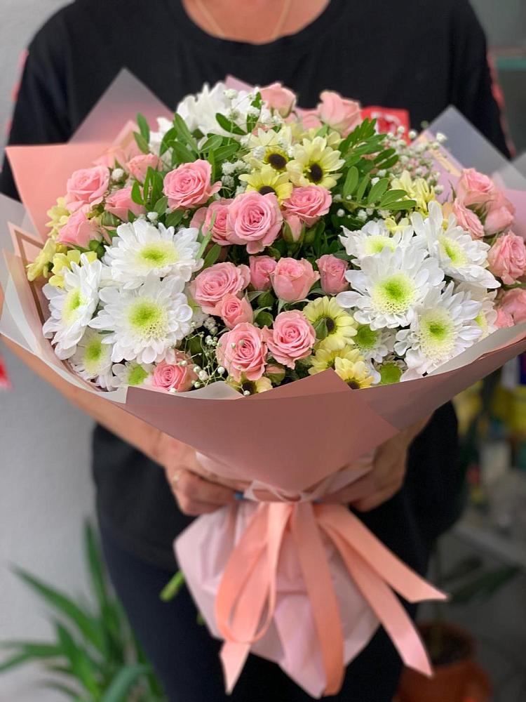 Букет цветов из: Розы и Хризантемы в Пестяках
