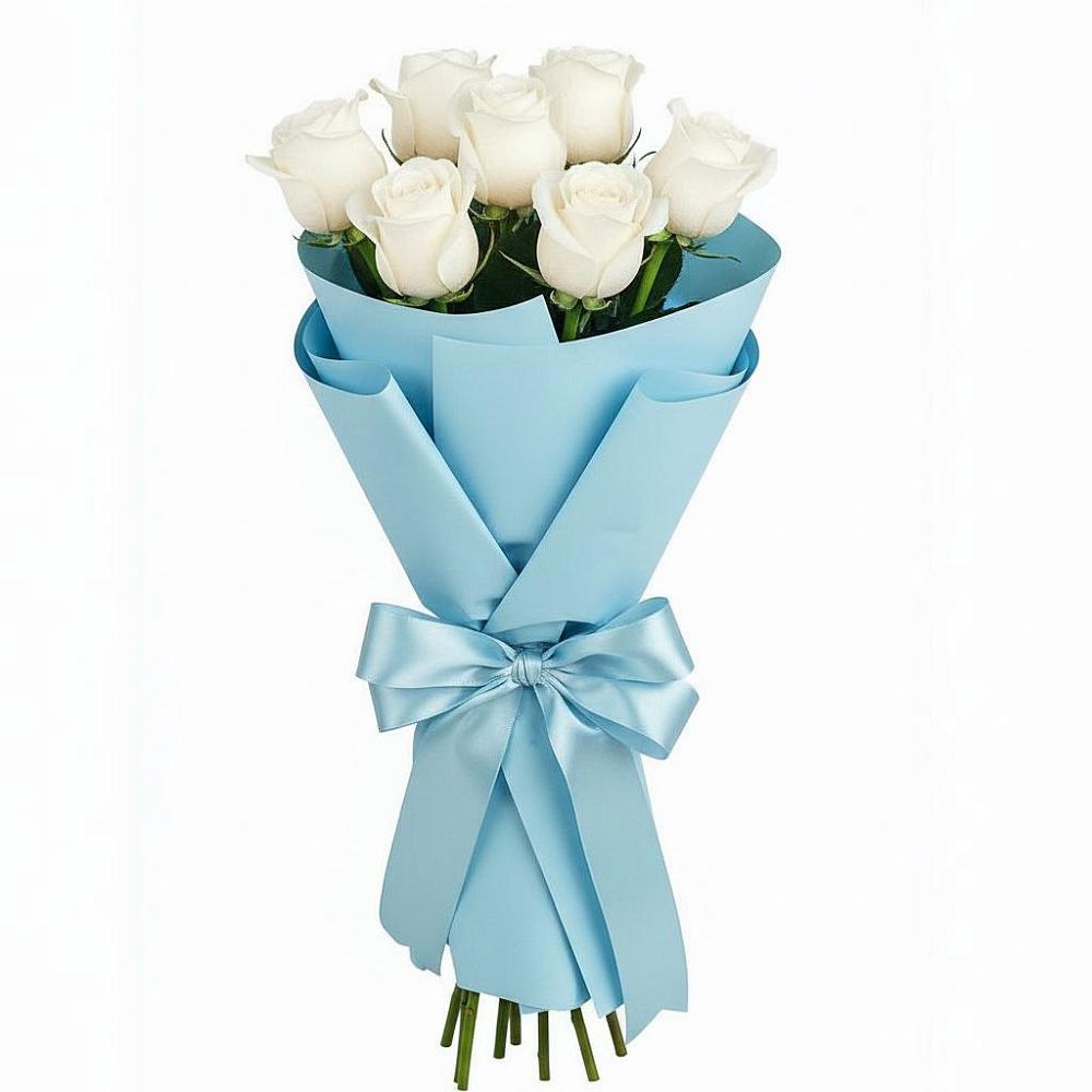 Букет 7 белых роз Проуд в Пестяках