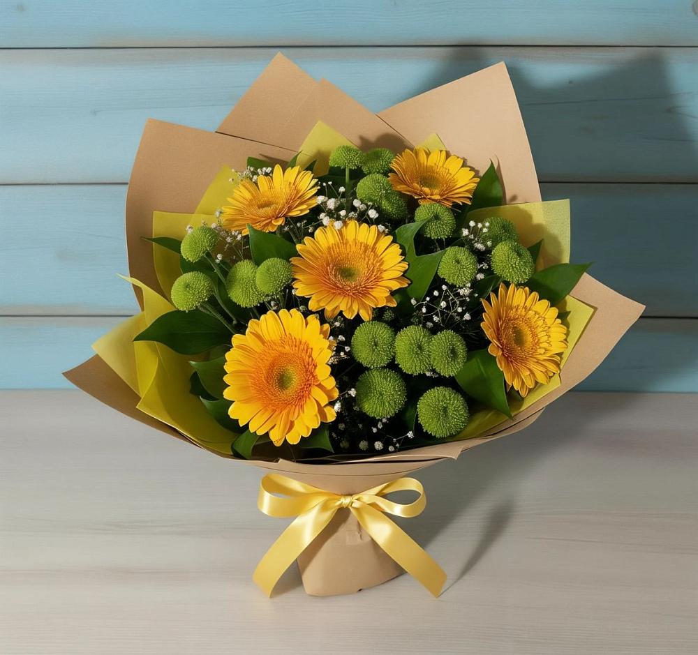 Букет цветов из: Герберы и Хризантемы в Пестяках
