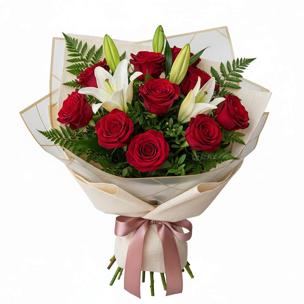 Букет цветов из: Лилии и Розы в Пестяках