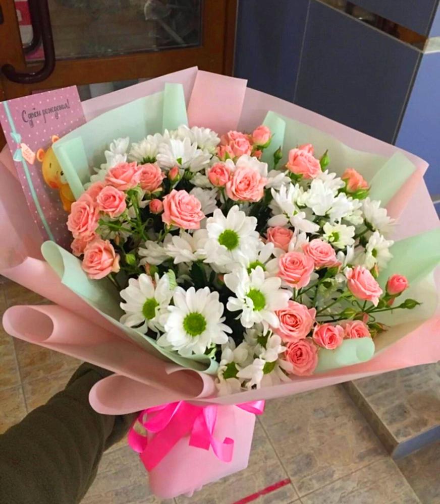 Букет цветов из: Розы и Хризантемы в Пестяках