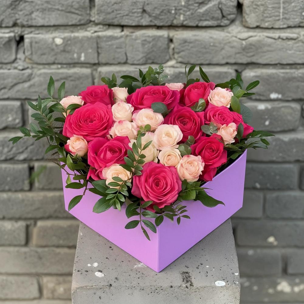 Цветочная композиция из Розы в коробке в Пестяках