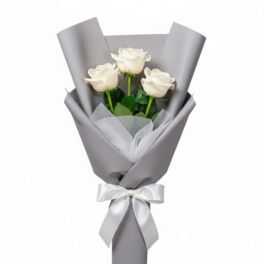 Букет 3 белые розы в Пестяках