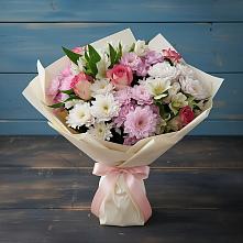 Букет цветов из:  Хризантемы, Альстромерии и Розы #REPLACE_PRED# Пестяках