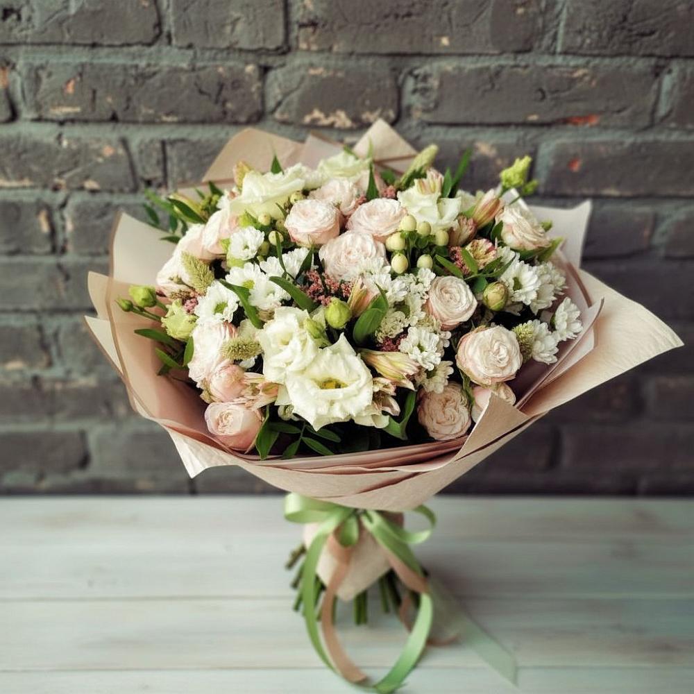 Букет цветов из: Альстромерии, Розы и Хризантемы в Пестяках