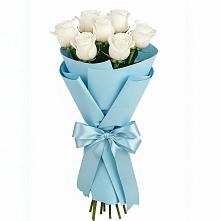 Букет 7 белых роз Проуд в Пестяках