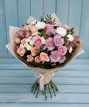 Букет цветов из:  Хризантемы, Розы и Альстромерии #REPLACE_PRED# Пестяках