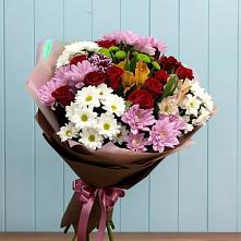 Букет цветов из:  Розы, Хризантемы и Альстромерии в Пестяках