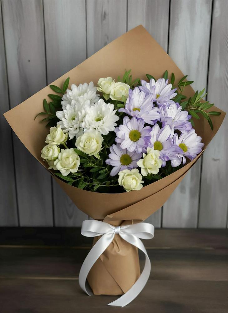 Букет цветов из: Хризантемы и Розы в Пестяках