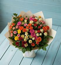 Букет Микс из разноцветных кустовых роз #REPLACE_PRED# Пестяках